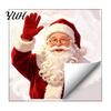 Retail Store Window Decor Christmas Static Clings, Waving Santa Stickers, No?Glue Removable Holiday Balcony Glass Decal for Home Shop Decoration