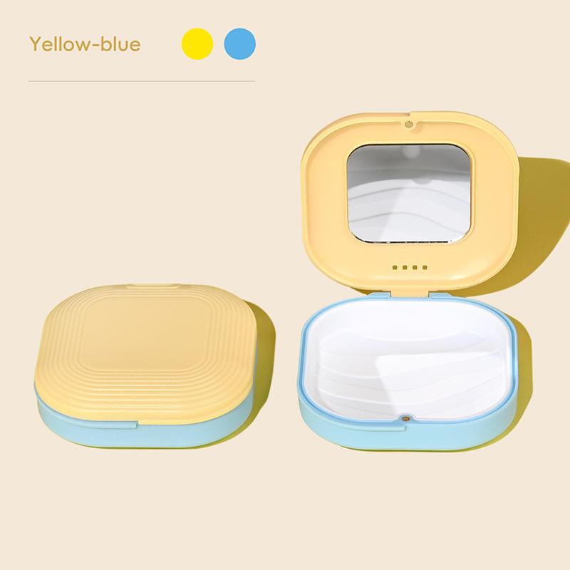 Dental Retainer Box With Mirror Magnetic Aligner Mouth Guard Container Travel Case For Teeth Braces False Denture Storage