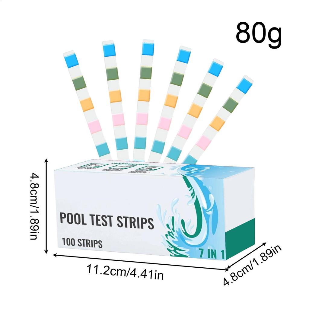 Pool Testing Strips 100-Piece Pool Tester Strips For Water Multifunctional Hot Tub Quick Tester Monitoring Tools For Backyard