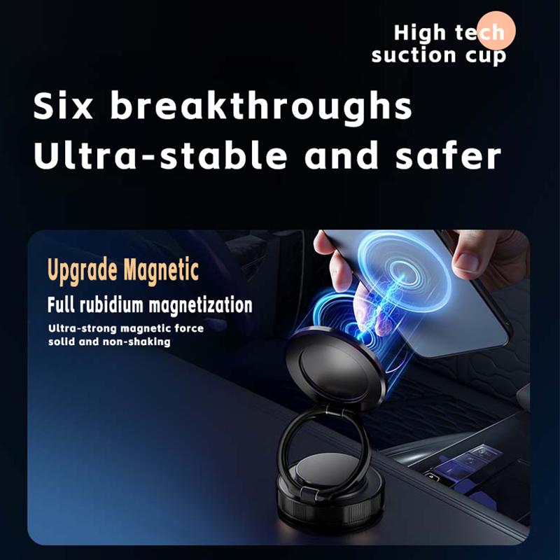 Vacuum Strong Magnetic Car Phone Holder Foldable Adsorption Phone Bracket for All Smartphone & Car Model 360° Rotate Lazy Holder