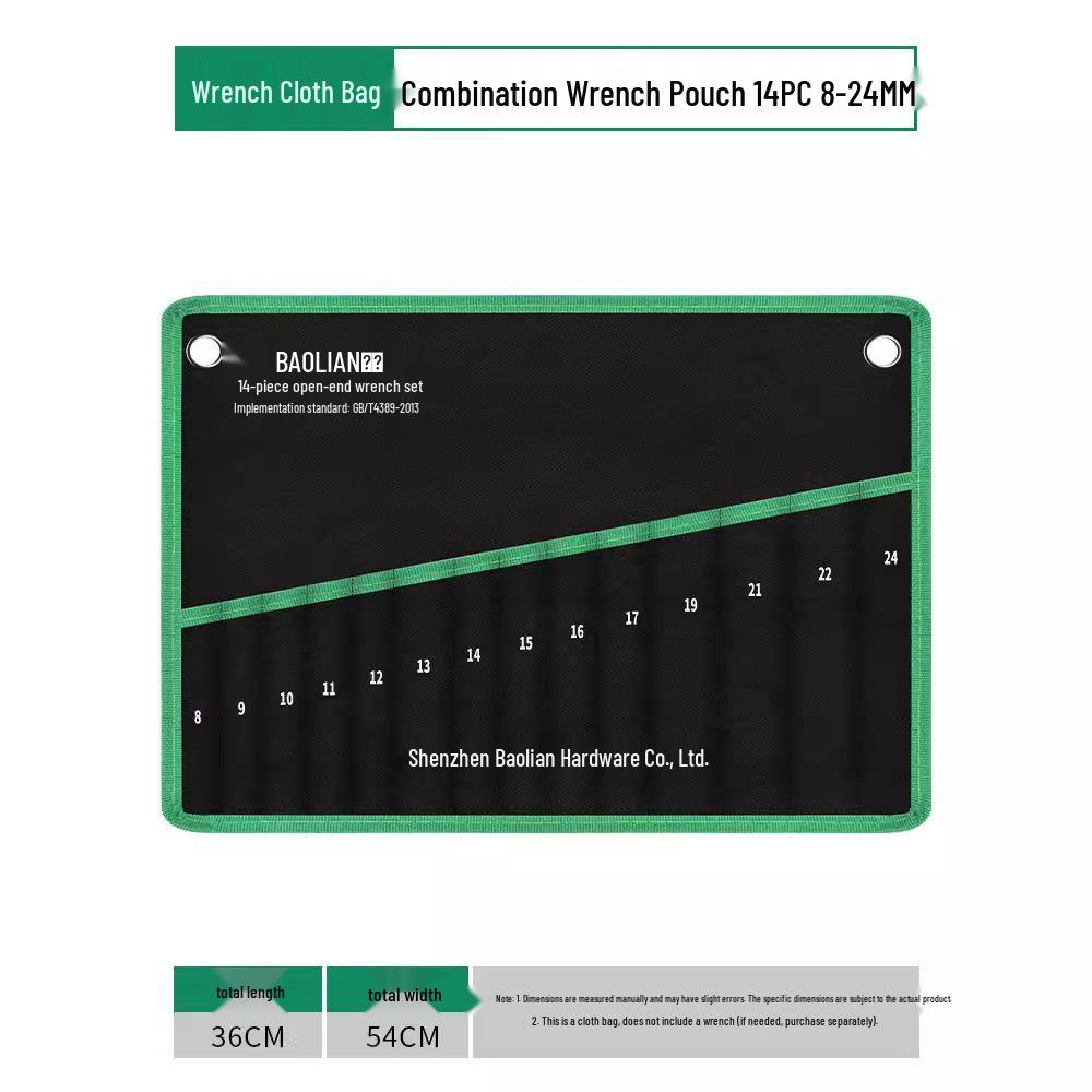 Baolian Multifunctional Tool Bag - Thickened Canvas Storage for Combination and Open-End Torx Wrenches