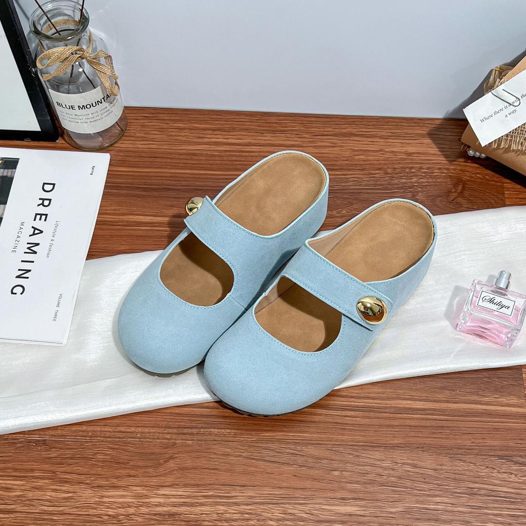 Grape mother summer new empty single shoes women's small inner height increase platform Boken shoes 2025 outer wear casual shoes