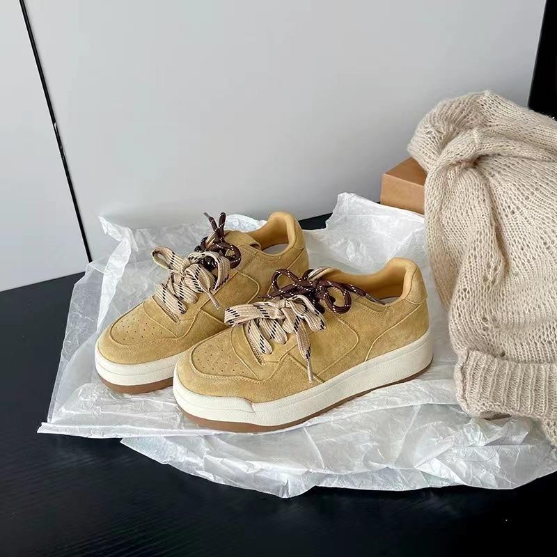 

Leather platform white shoes women s autumn new versatile casual board shoes student sports women s shoes 35 жёлтый