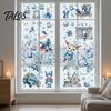 Home Decor for Christmas 9Pcs Window Clings, Blue Santa Snowman Reindeer Static Stickers, Nutcracker Clings Reusable Double Sided Xmas Decorations