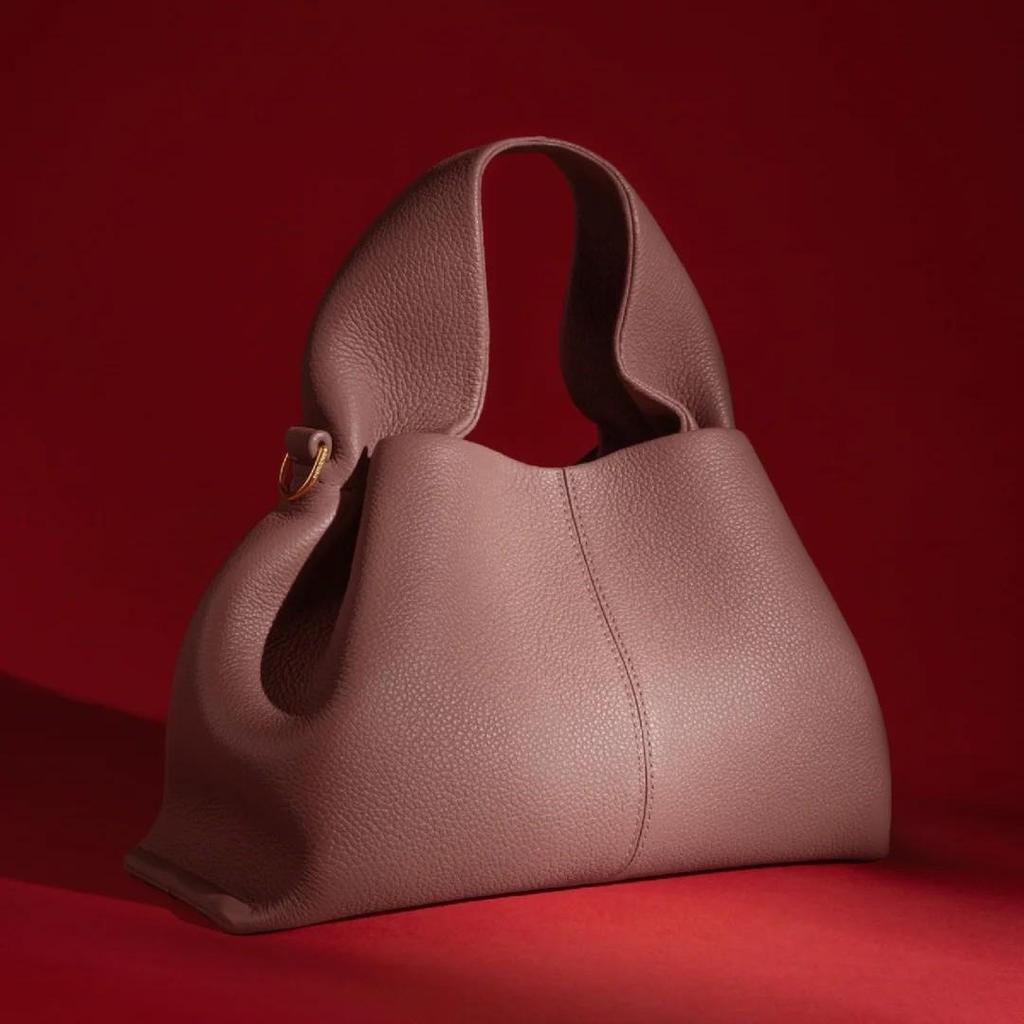 Polene Cloud Bag Dumpling: Genuine Leather Single Shoulder Crossbody Handbag. In Stock.