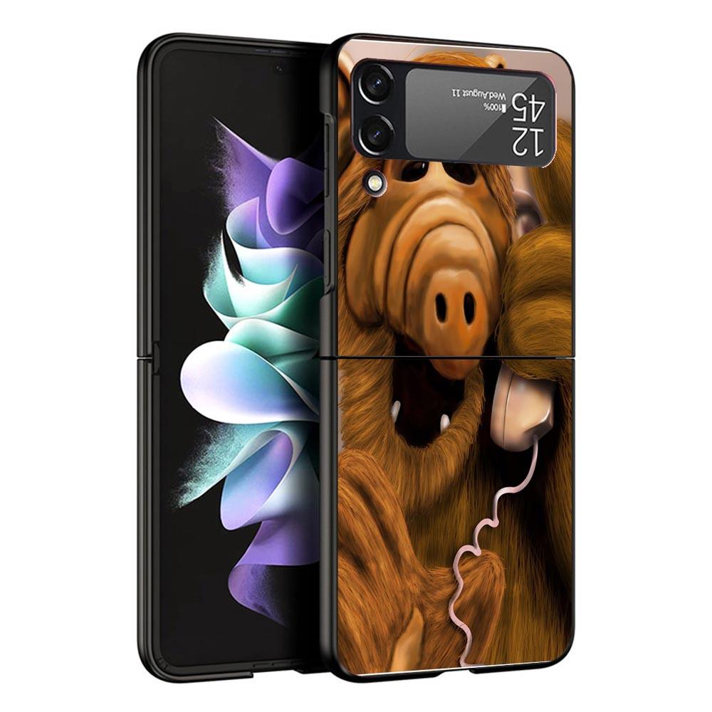 A-Alf TV Series Black Phone Case For Samsung ZFlip7 ZFlip6 ZFlip5 ZFlip4 ZFlip3 5G Hard Protective Galaxy Z Flip 3 4 5 6 7