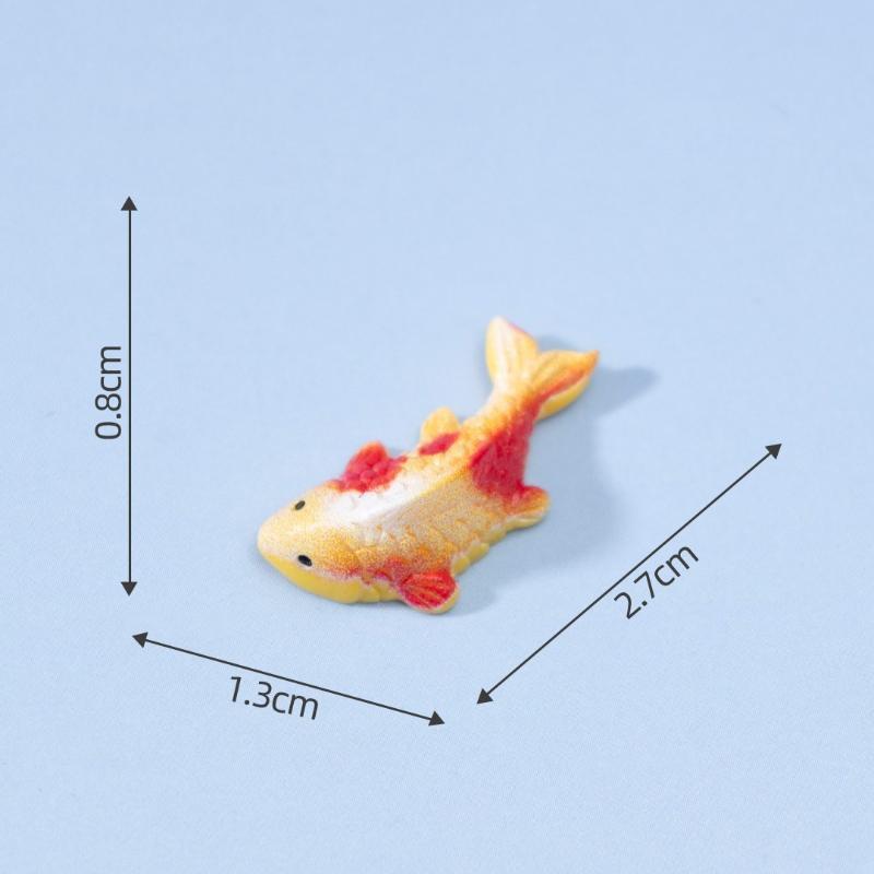 Mini-Harz-Koi-Fisch-Figuren Lebendige Mehrfarbige Lotus-Ornamente Korrosionsbeständig für Aquarium-Fischbecken Bonsai-Landschaftsgestaltung Dekor