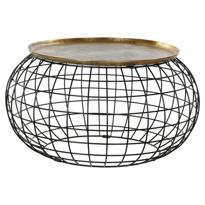 Table d'appoint noir doré aluminium (80 x 80 x 44 cm)