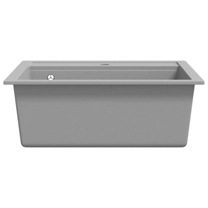 VidaXL Évier de Cuisine en Granit Bac Unique Gris Maison Décor de Cuisine 142955