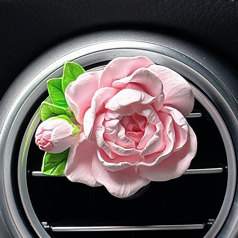 Jasmine Car Air Freshener & Vent Decoration - Stone Fragrance Flower Ornament for Women
