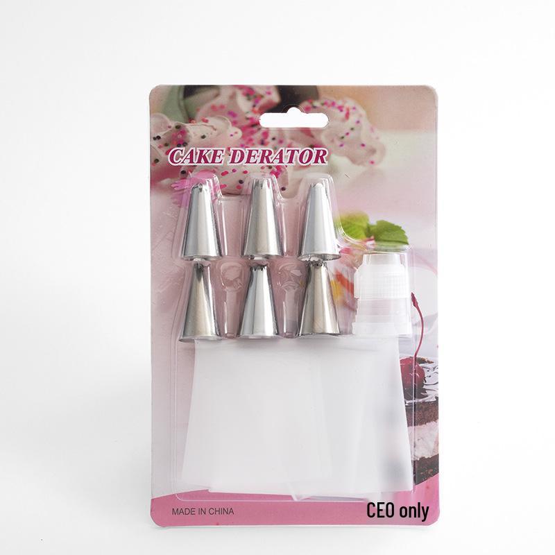 

Набор из 8 насадок из нержавеющей стали и 6-головочного переходника с кондитерским мешком - Набор инструментов для выпечки тортов