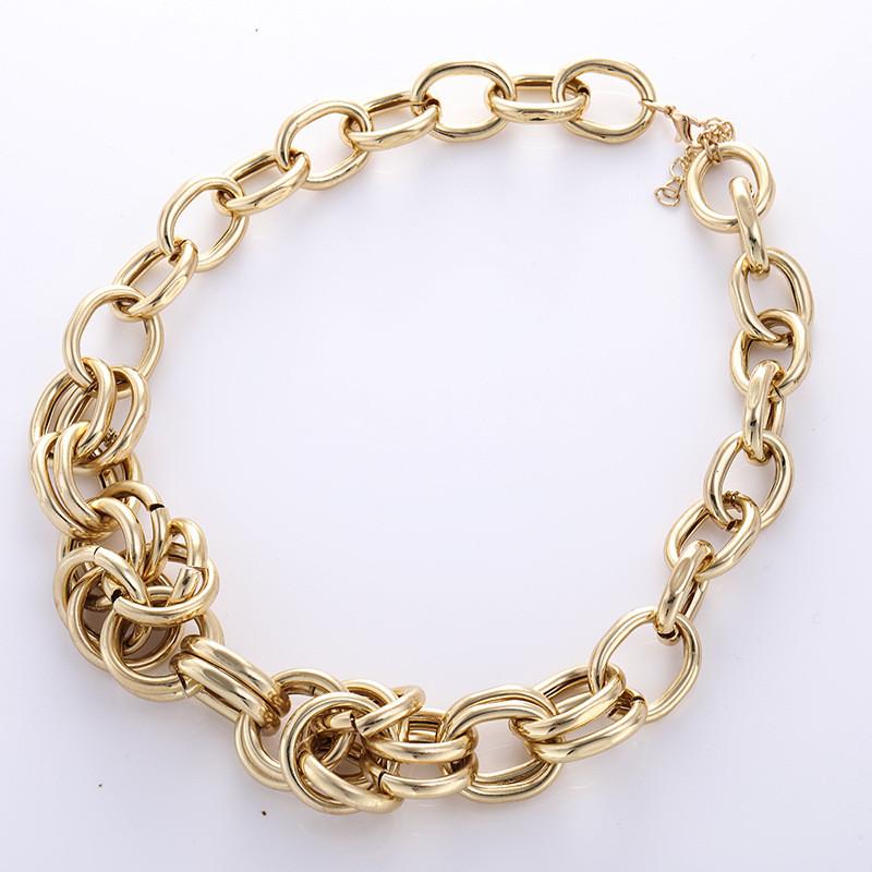 Geometric Gold Metal Pendant Necklace With Beaded Chain For Vintage Jewelry Lovers