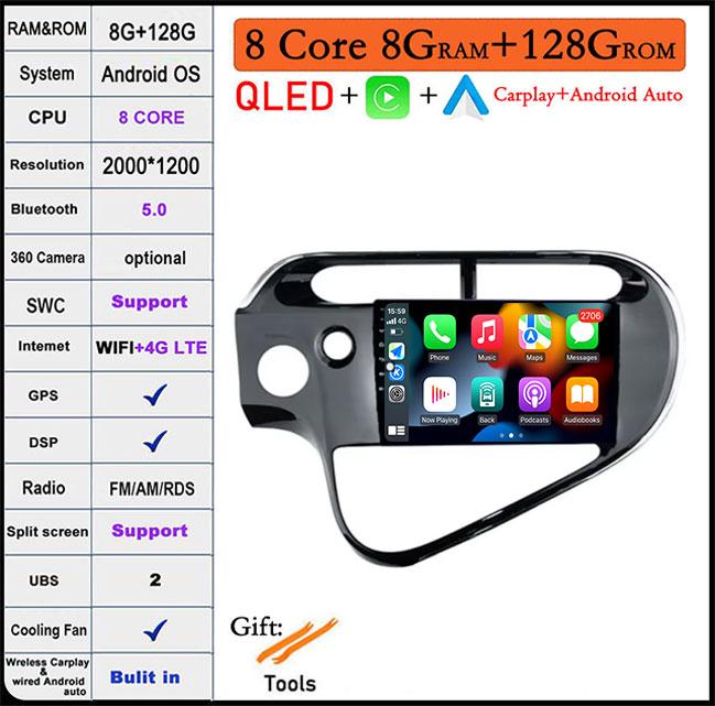 For Toyota AQUA Prius C 2018 - 2020 Android 14 DSP Car Radio Multimedia Video Player Stereo GPS Carplay Auto 4G LTE