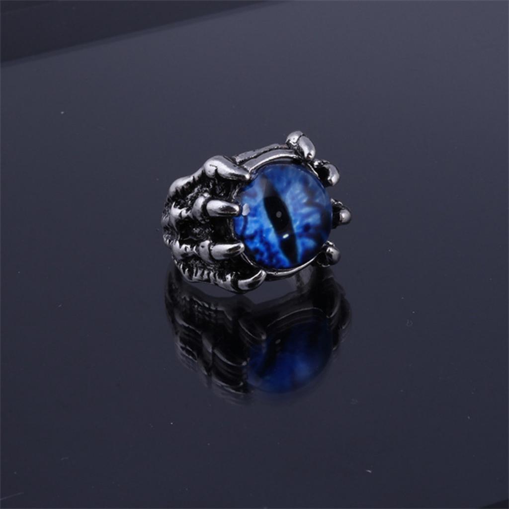 Anillos de Dedo Retro Góticos Coloridos Ojo Maligno Para Mujeres Hombres Moda Creativa Garra Ojo de Demonio Anillo de Halloween Joyería Estética para Fiesta