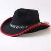 Popular European and American classic retro western cowboy hats, men's and women's fashion high-end peach heart top hats