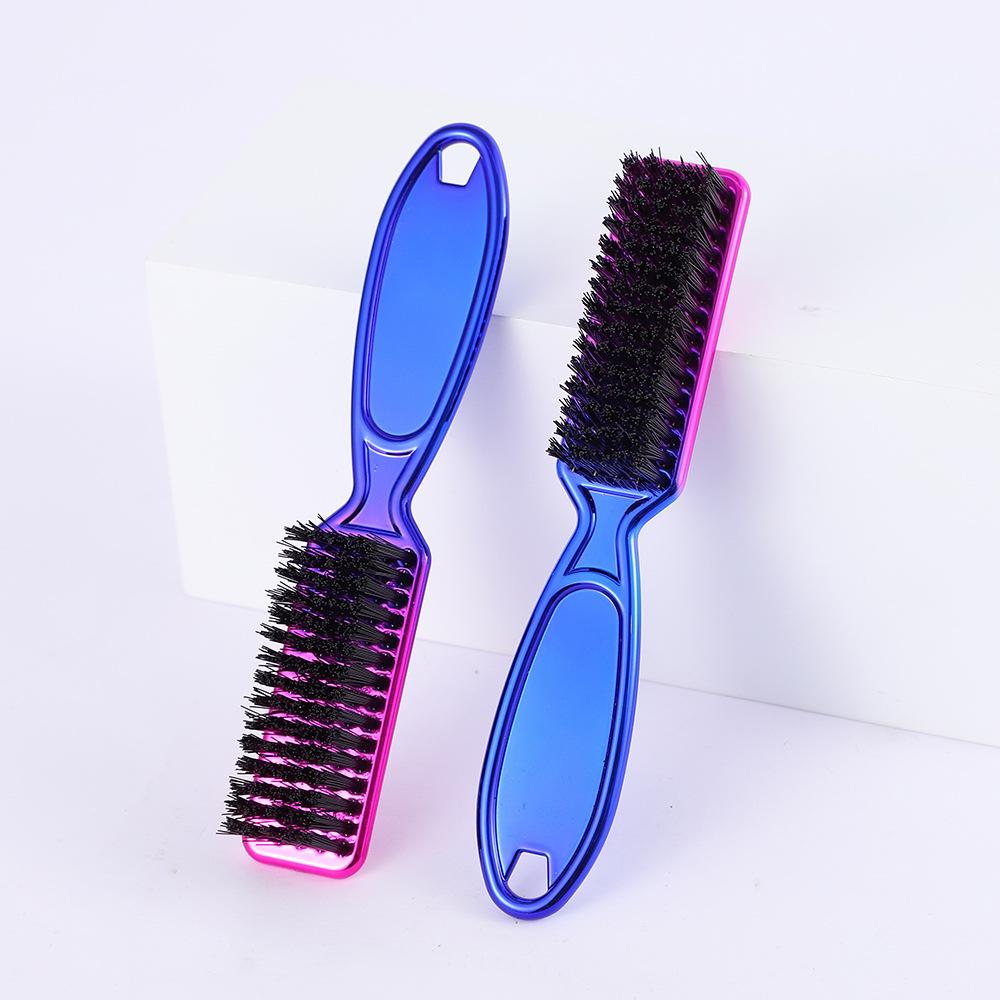 Dual-Tone Iridescent Gradient Beard & Hair Brush with Electroplated Fiber Bristles