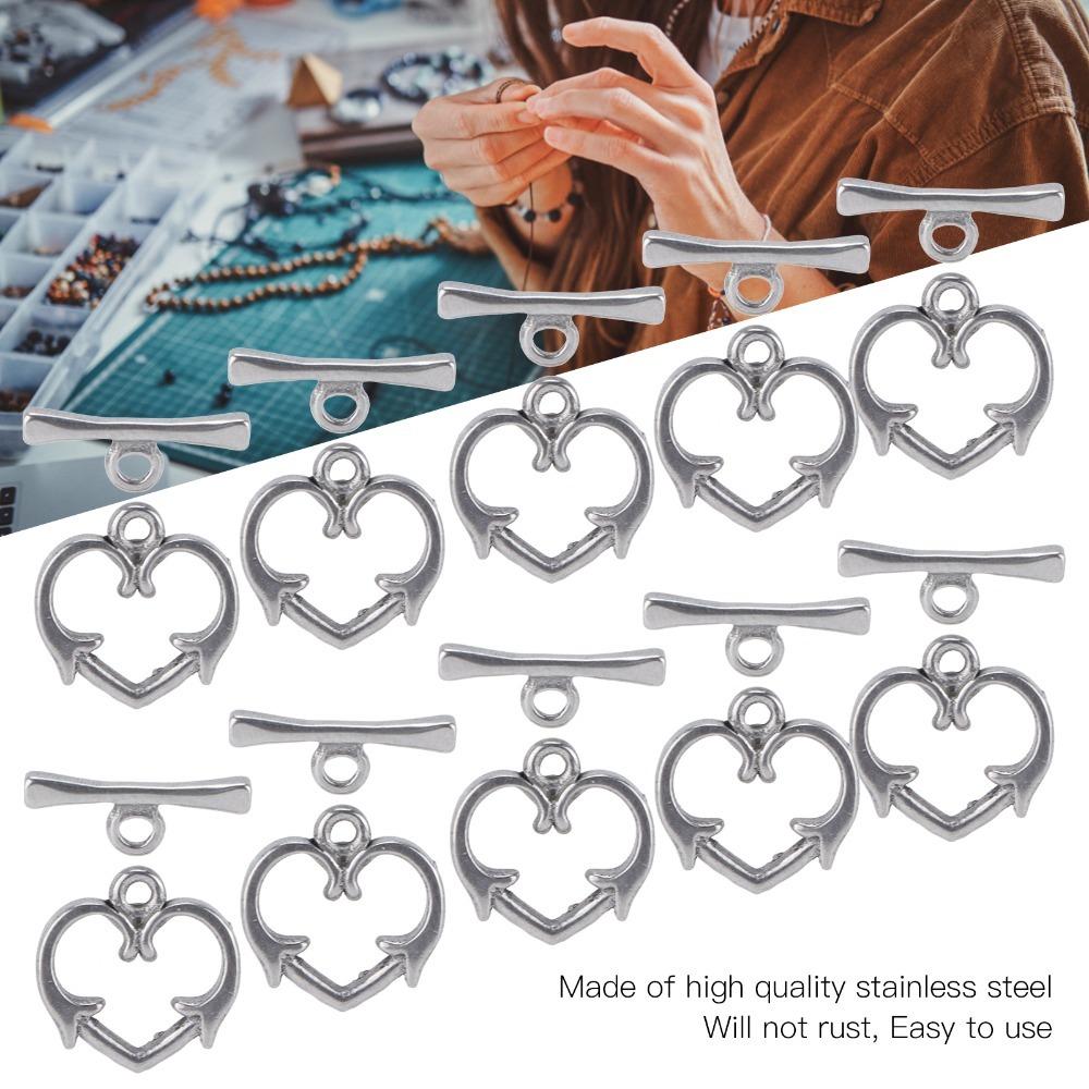20pcs T-Bar Design OT Toggle Buckle Heart Jewelry Accessory Toggle Clasps  DIY Craft