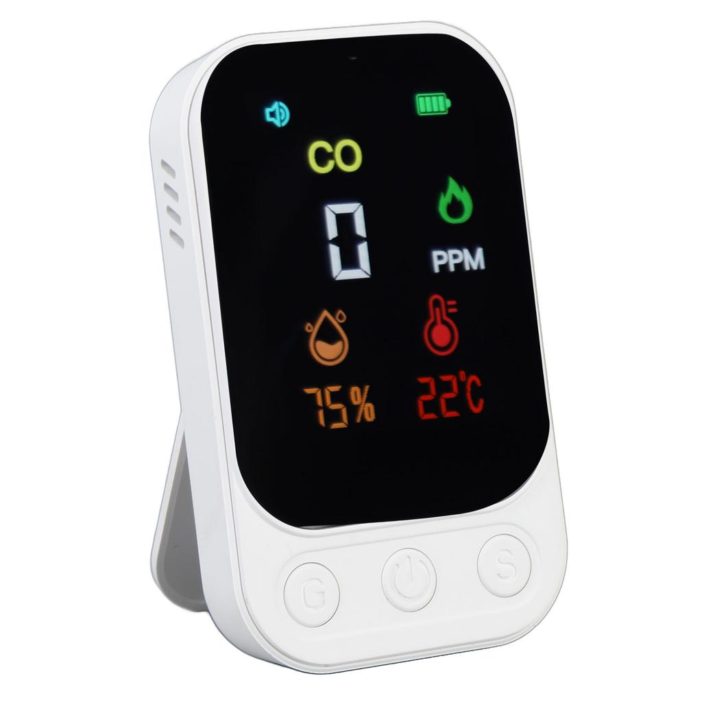 CO Detector Multifunctional Portable Temperature Humidity CO Tester for Travel Tent Picnic 5V