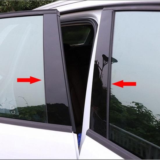For 2012 2013-2015 Honda Civic Pillar Post 8Pcs Window Door Trim Glossy Black H