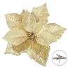 20CM Roter Diamant Samt mit Goldpuder Weihnachtsblumen Ornament Accessoire Blume