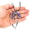Hand-Wound Natural Gravel Crystal Tree Of Life, Natural Stone Fortune Tree Colorful Necklace N85