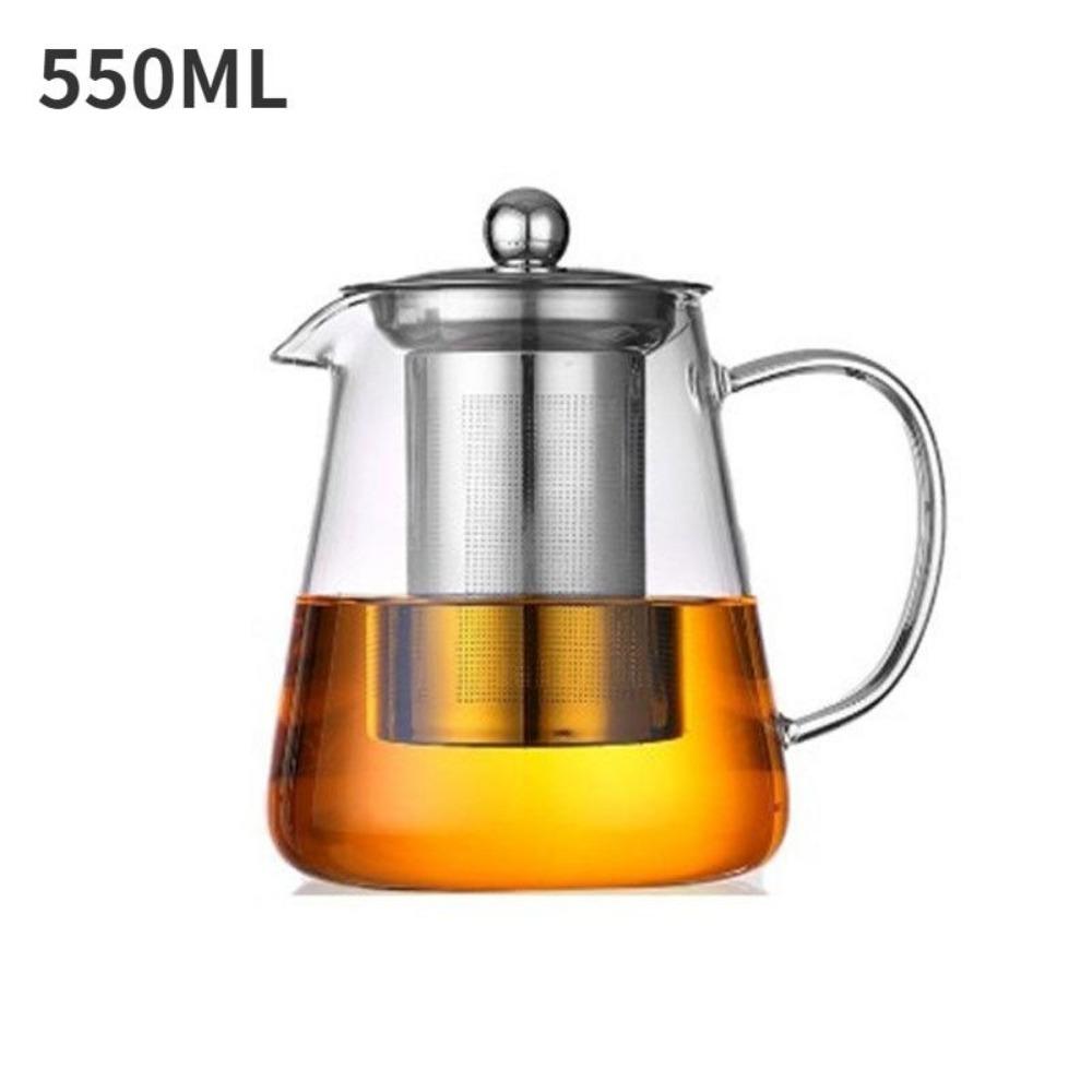 Teiera in vetro resistente al calore con colino da tè in acciaio inossidabile, infusore, bollitore per fiori, set da tè Kung Fu, teiera Puer Oolong
