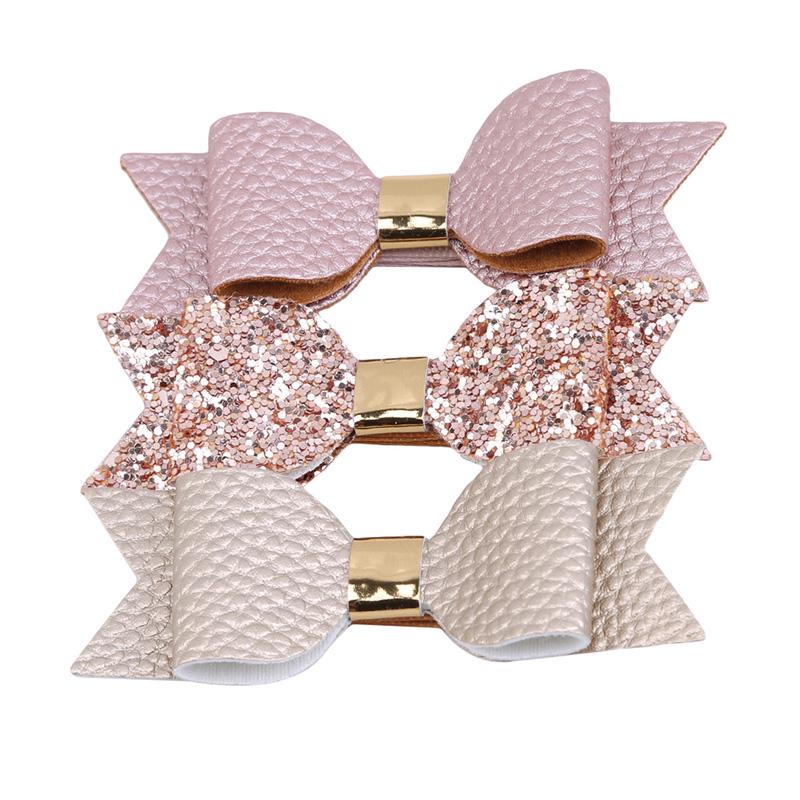 Buy Girls Hair Bow Clips Glitter Claw Barrette Pin Bowknot Clip Set