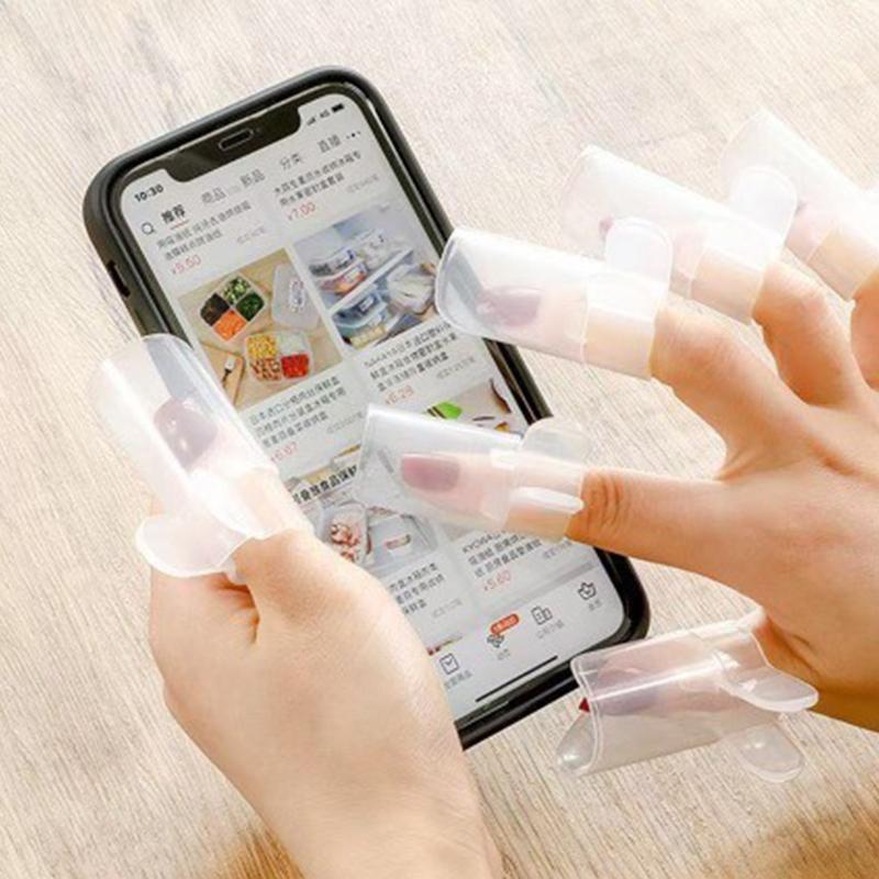 Reusable Detachable Nail Protective Covers 5Pcs Transparent Nail Care Tools for Nail Polish Protection 5pcs