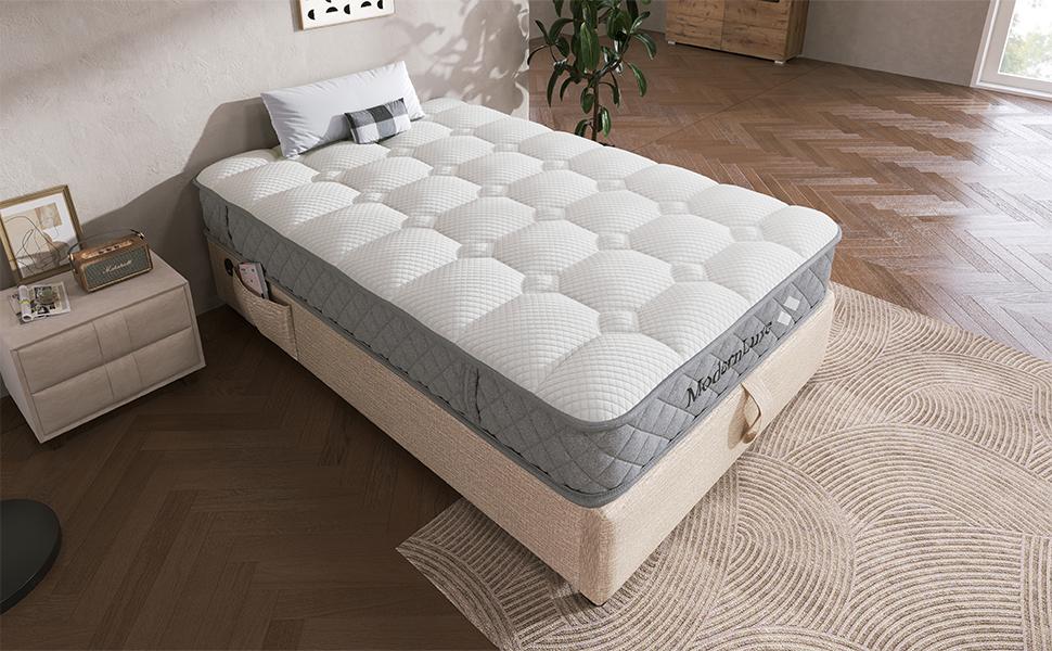 Orthopädische Kaltschaummatratze 90x200 cm, 7-Zonen-Taschenfederkern, H3 (mittelhart), OEKO-TEX zertifiziert, 20 cm Höhe, 4 Griffe + vakuumverpackt