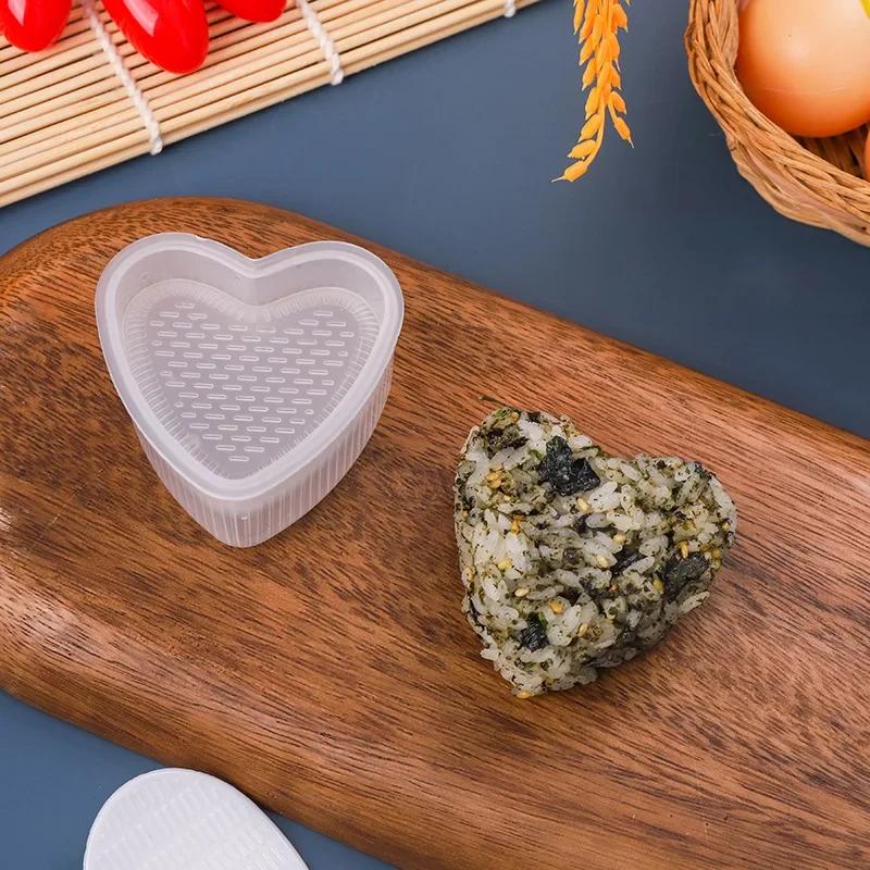 4PCS Sushi Mold Box Transparent Triangular Sushi Maker Mold Onigiri Rice Ball Food Press Sushi Kit Kitchen Bento Accessorie