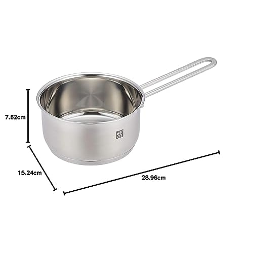 ZWILLING Pico Saucepan, 14cm, 1L, Stainless Steel, Single-Handled Pot, Induction Compatible, Ideal for Single-Hand Cooking, Officially Sold In Japan,