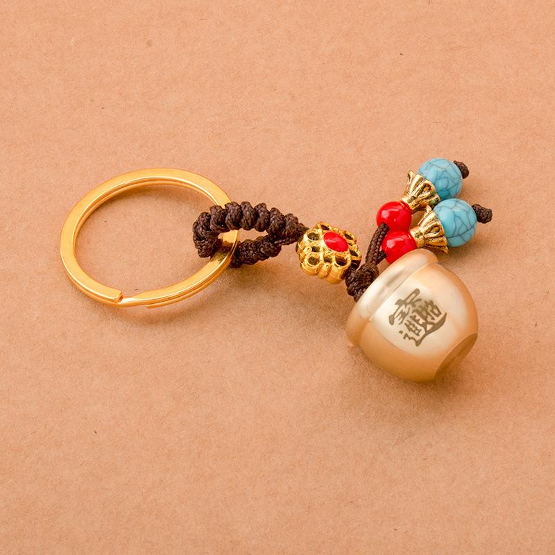 All-brass Mini Baifu Cylinder Bag Keychain Pendant Baifu Cylinder Creative Keychain
