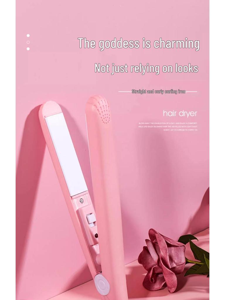 Mini Dual-Use Hair Straightener & Curler for Women & Men - Small Iron for Bangs