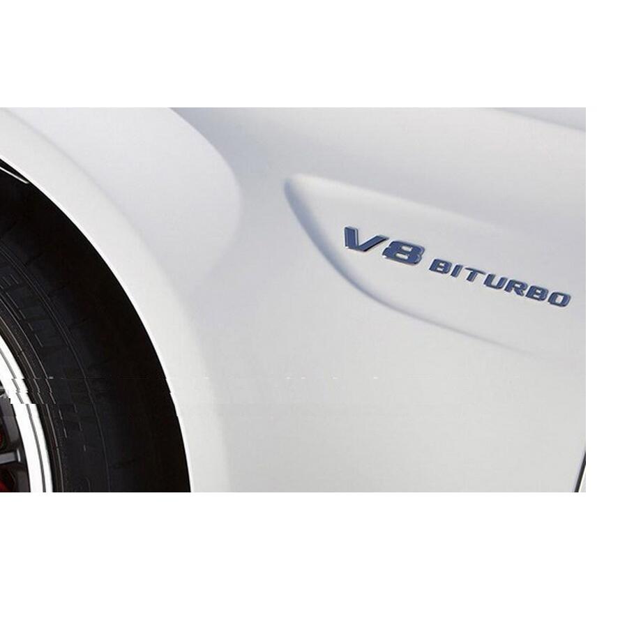 BRI4 3D Letters For Mercedes Benz E63 C63 S63 GLE63 GLC63 GLS63 CLS63 AMG Fender V8 BITURBO V8BITURBO Emblems Badges Symbols Sticker