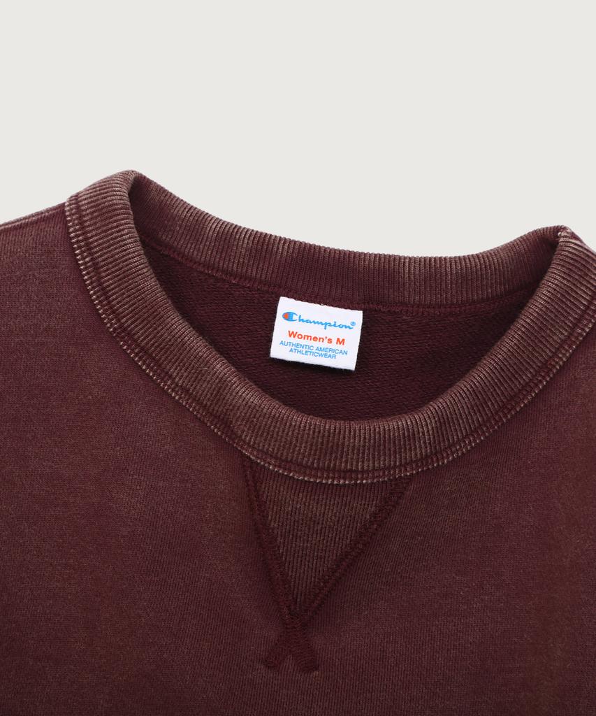 CHAMPION Women'S Vintage Washed Loose Fit Brushed Sweatshirt Wine
