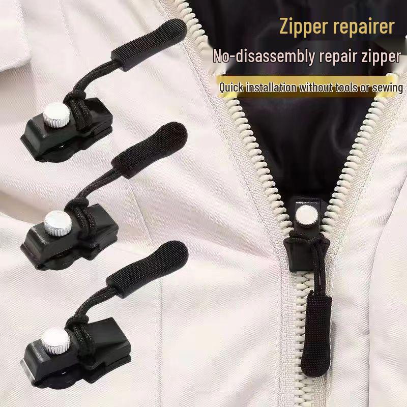 Universal Metal Zipper Repair Kit: Tool-Free Replacement for Backpacks, Coats, and Clothes