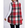 European & American Plaid Sleeveless Woolen Vest, Autumn/Winter Fashion, Loose Women's Coat