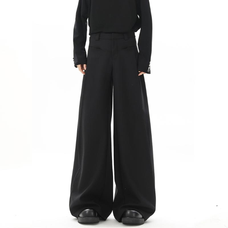 Women's Suit Pants Casual High Waist Straight Wide Leg Trousers Baggy Y2k Pants Vintage Style Clothing Spring Summer