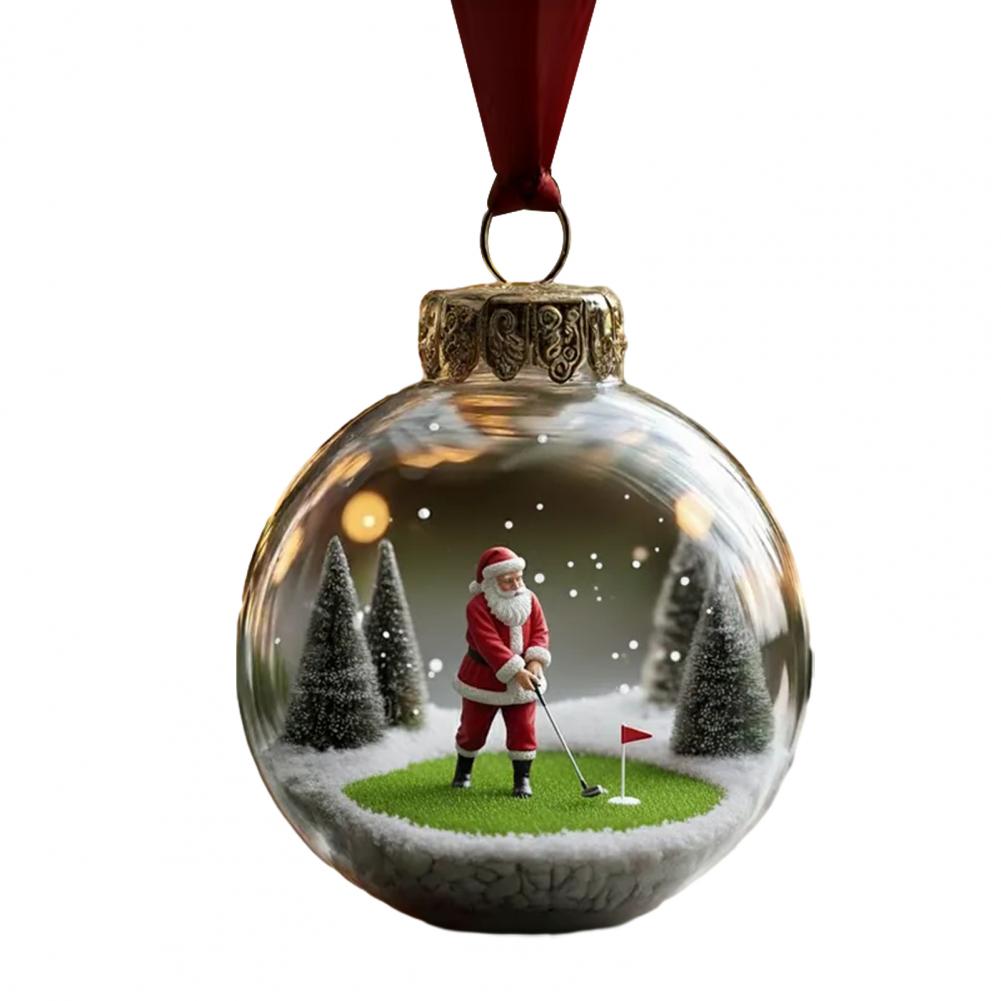

Christmas Ornaments Holiday Decorations Santa Claus Stadium Glass Ball Ornament Sports Theme Christmas Tree Hanging Decor