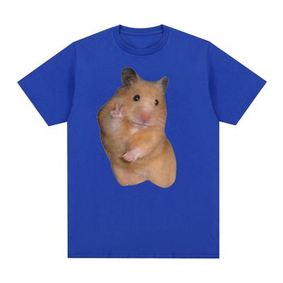 Cute Peace Hamster Funny Meme T Shirt Men's Women Retro Fashion Short Sleeve T-shirts Tops Casual 100% Cotton Oversized T-shirt