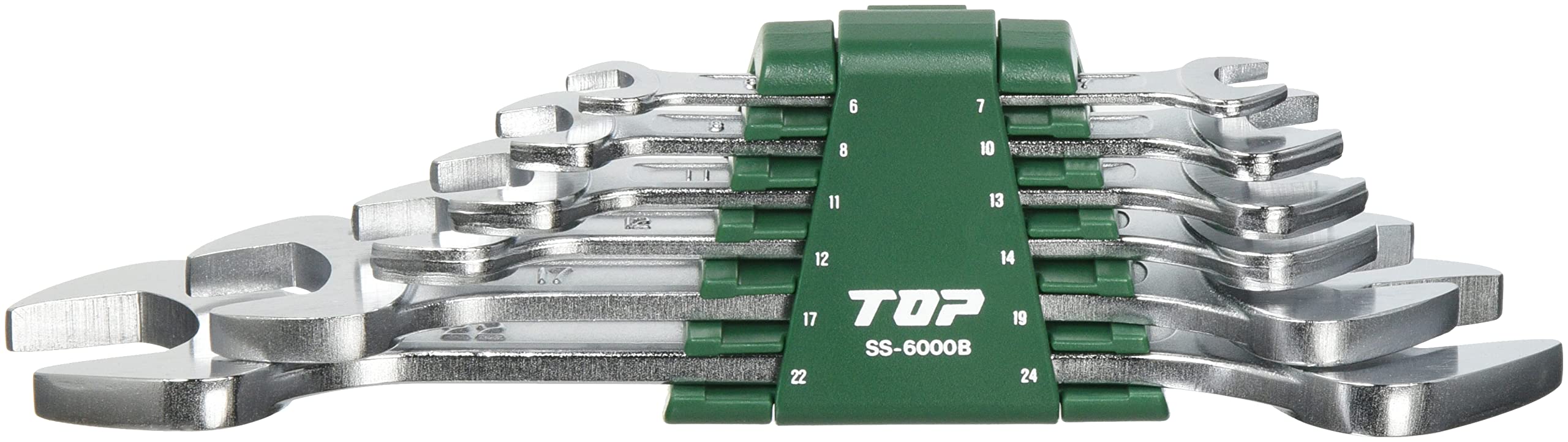 

TOP Liner Spanner Spear Shape 6 Piece Set Made in Japan Forged Spanner with Holder Pieces 2 SS-6000B срібний