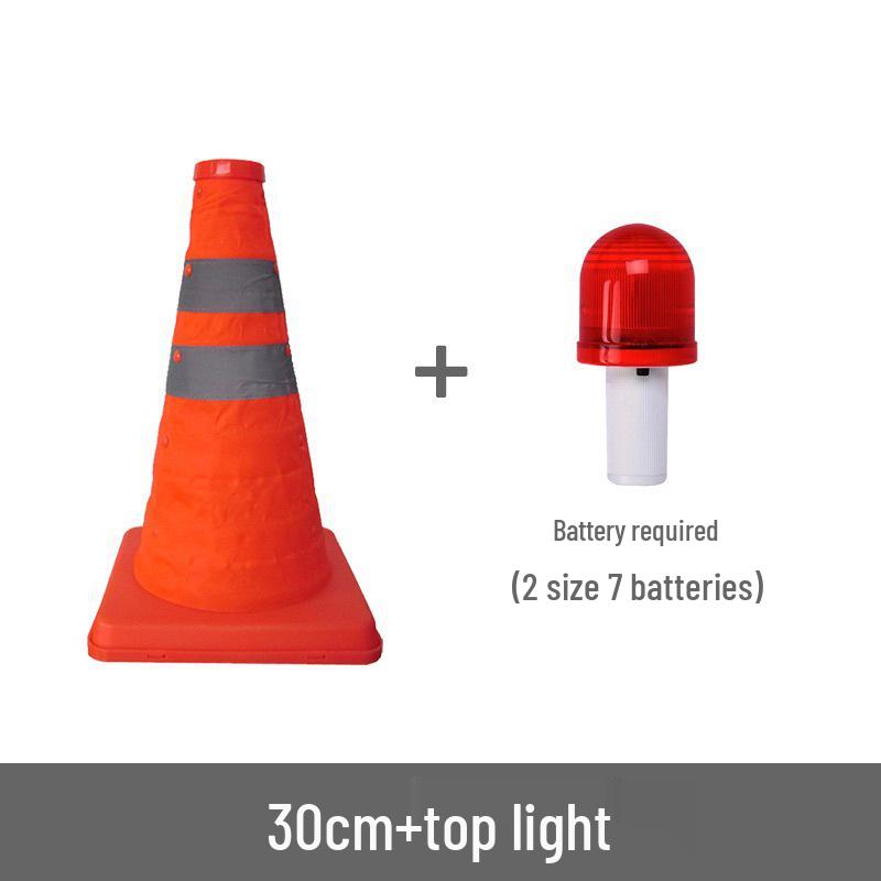 Car with Retractable Traffic Cones: Folding, Reflective, Triangular, and Portable Emergency Parking Warning Indicators