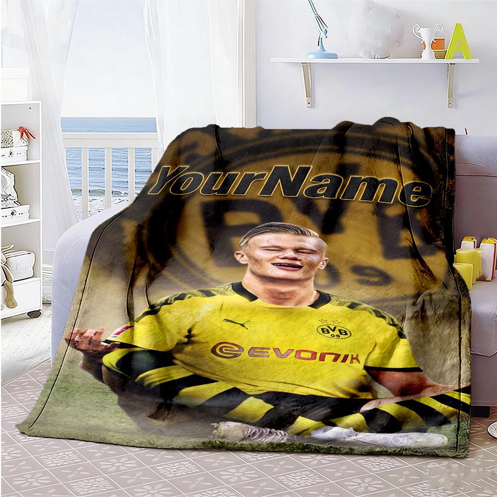 Haaland 180 Personalized Text Blanket Multi-purpose Personalized Blanket Comfortable Versatile for Couch Home Decor Office Bedding All-Season Use