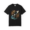 Orca Breach Graphic T-Shirt Black Front Print Comfort Colors 1717