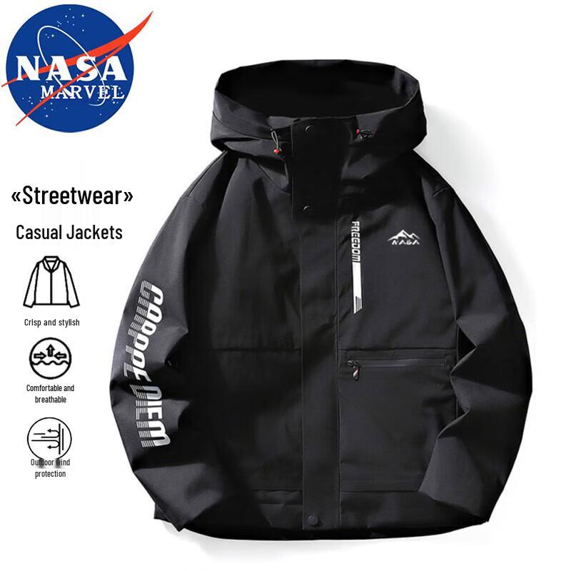 NASA MARVEL Herren Frühling/Herbst Kapuzen-Windjacke