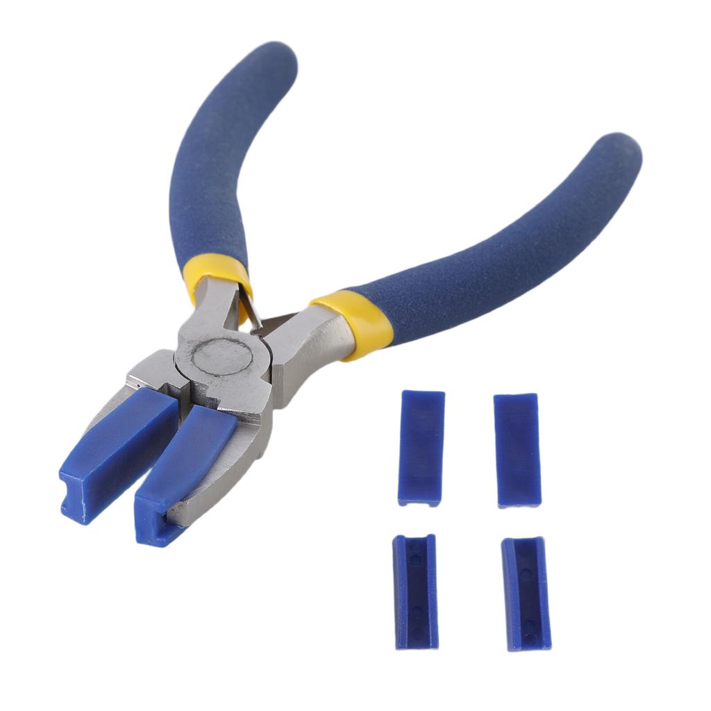 Flat Nose Pliers with Plastic Tips and 2 Additional Pairs for Secure Grip In Electronics and Crafts