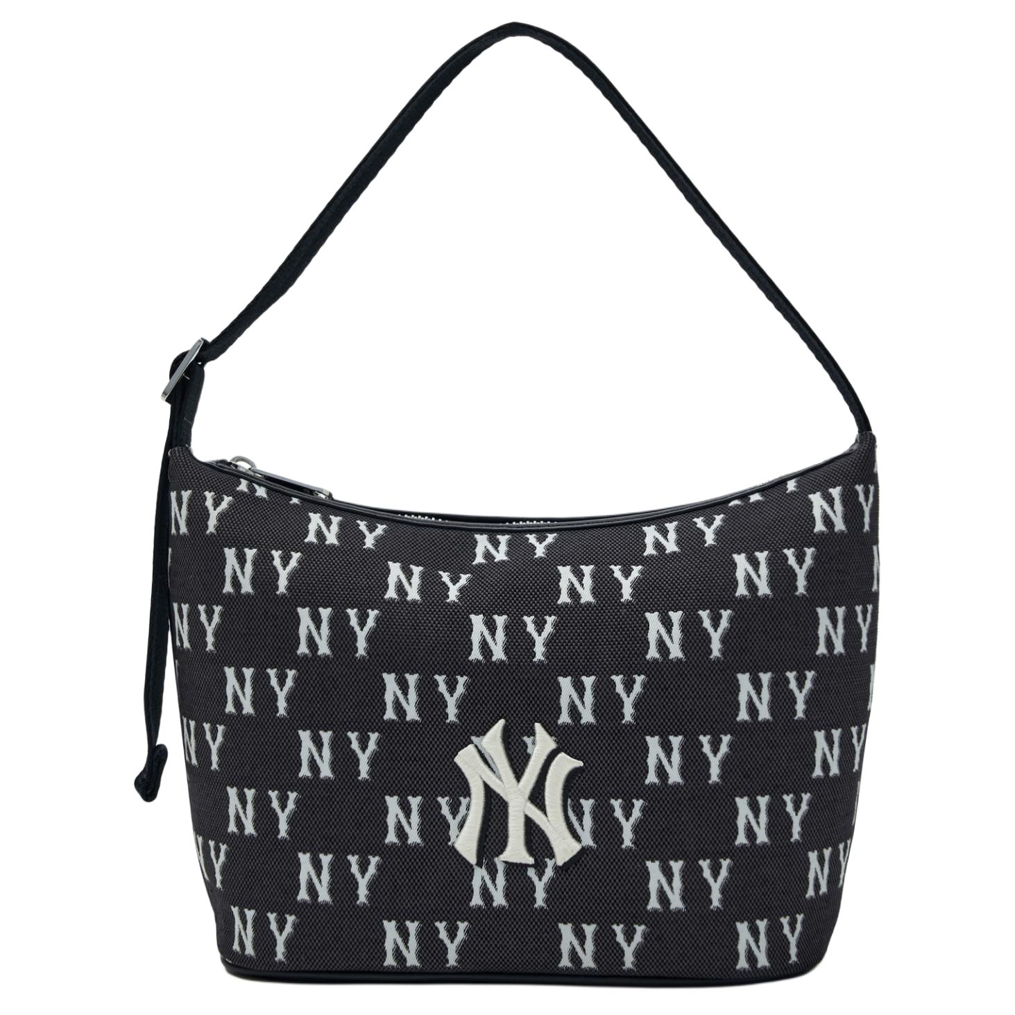 MLB Monogram New York Yankees 25Ss Full Print Vintage Large Capacity Commuter Bqm01 - Underarm Bag Casual Shoulder Bag Square Bag 3ABQM015N-50BKS Black