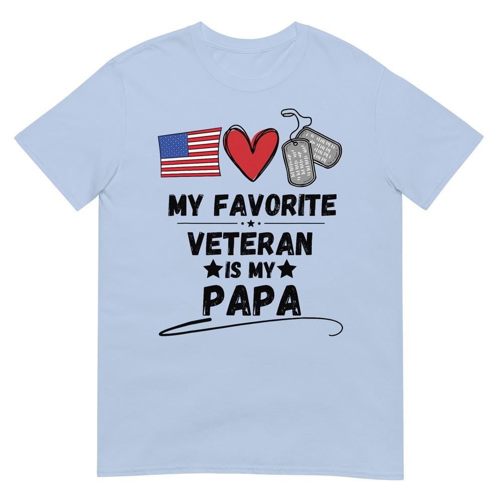 My Favorite Veteran Is My Papa Father Veterans Day Kids TShirt S