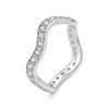 Minimalist S925 Sterling Silver Wave White Gold Plated Moissanite Ring