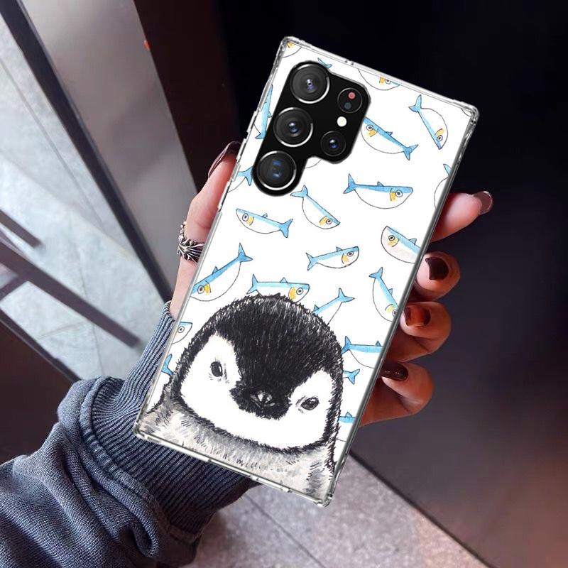 Cartoon P-Pingu Penguin Phone Case For Samsung Galaxy S23 S24 S25 Edge S26 Ultra S22 + S21 Plus S20 FE Cover Silicone Print Shel